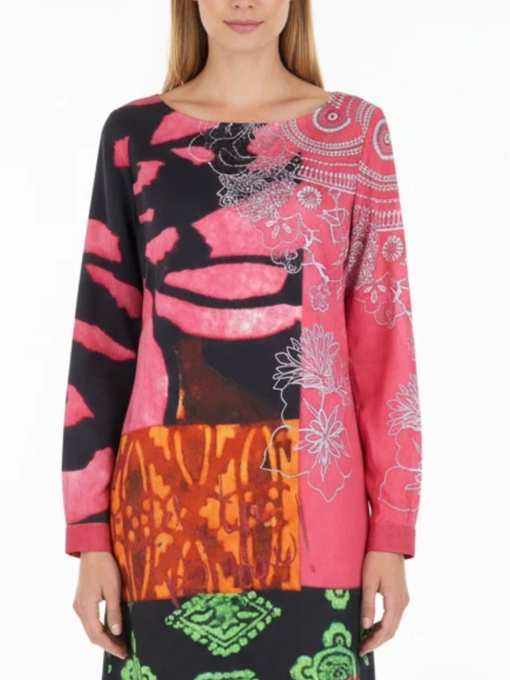 Desigual Taste the Rainbow Women’s Long Sleeve Abstract Shift Dress Size M 38